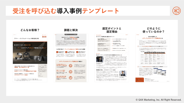 受注を呼び込む導入事例テンプレート