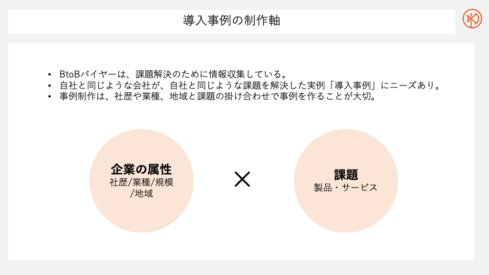 導入事例の制作軸