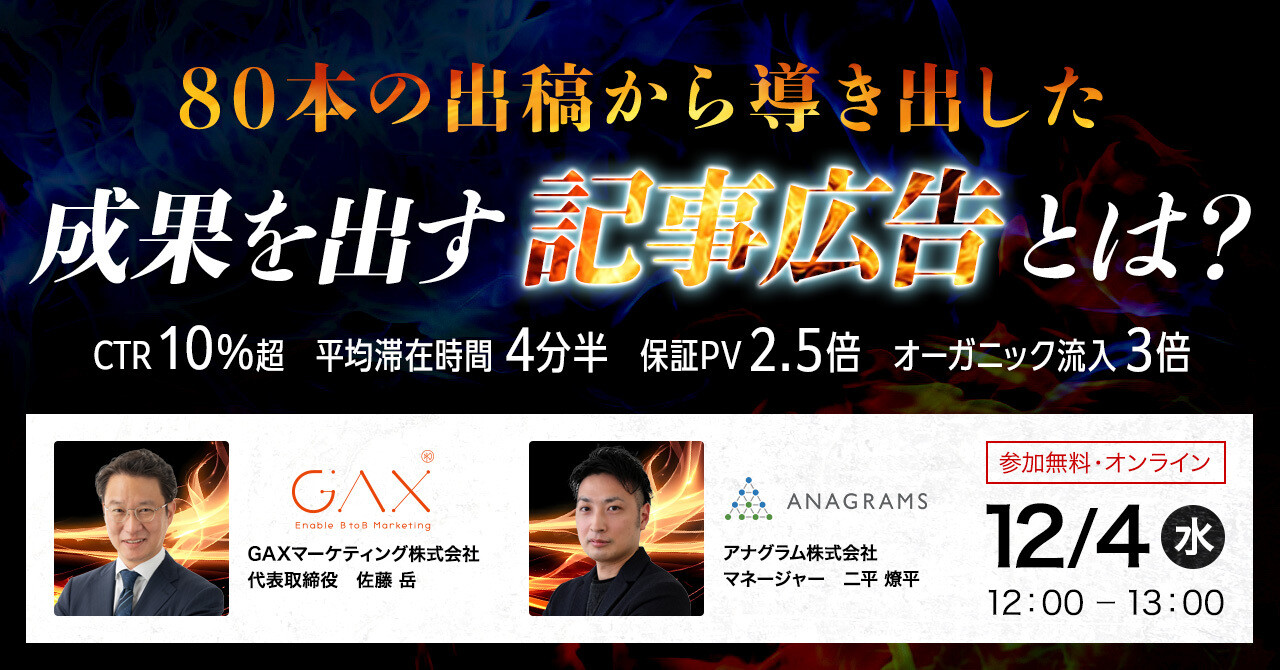 80本の出稿から導き出した成果を出す 記事広告とは？【CTR10%超、平均滞在時間4分半、保証PV 2.5倍、オーガニック流入3倍】